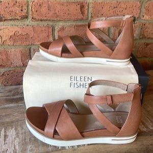 Eileen Fisher Sally sport tumbled leather sneaker sandal